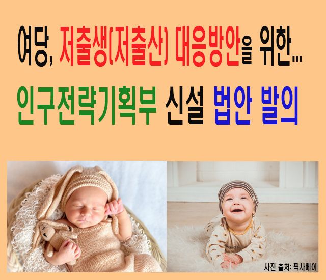 [출산,육아,자녀 #5] 여당, 저출생(저출산) 대응 방안을 위한 인구전략기획부 신설 법안 발의.jpg